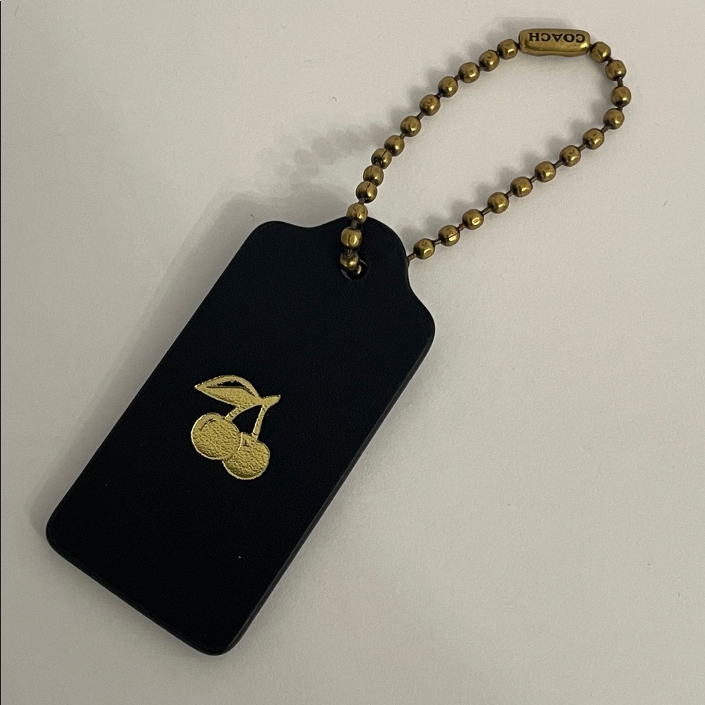 Coach Gold Foil Cherries Leather Hang Tag - Picture 4 of 10